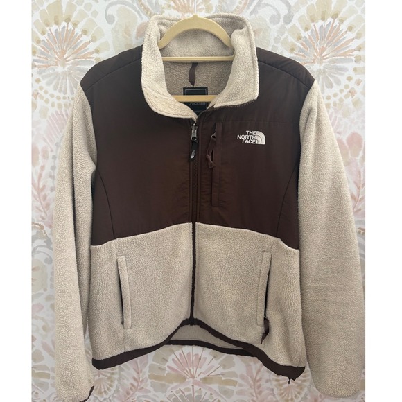 The North Face Jackets & Blazers - The North Face Denali Fleece Jacket Womens Large Brown Cream Full Zip Soft Shell
